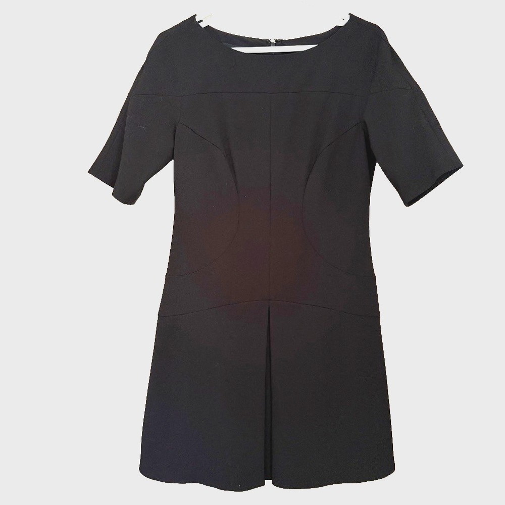 Donna Morgan Black Short Sleeve A-Line Dress Size 8‎ Fit Flare Career